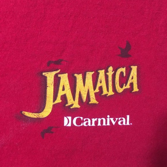 Jamaica red XL T-Shirt Short Sleeve drums graphic natives palms beach - Picture 6 of 6